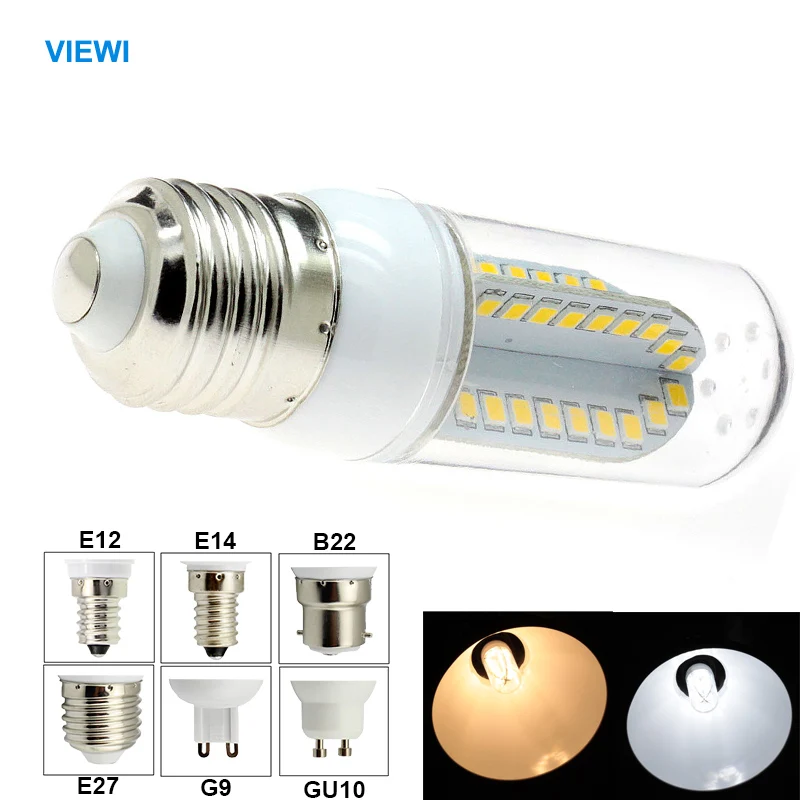 Viewi 10x Ампуле LED G9 GU10 B22 E12 E14 E27 лампочки кукурузы лампа 8 Вт 12 В 24 энергосберегающие лампы 110 220 домашнего