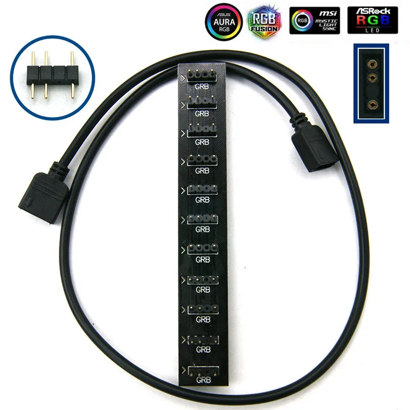 Кабель адаптер GIGA для материнской платы AURA Gigabyte 5Pin 4Pin 12 В/3Pin VDG 3Pin 5В SYNC Header|Кулеры и