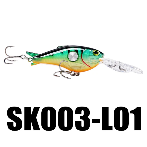 L01 SeaKnight SK003 рыболовные приманки с кривошипом 55 мм 10 г плавающие 1,8-3,9 м супер искусственная, жесткая, для рыбалки воблеры 2 крючка 5 шт./лот - Цвет: L01