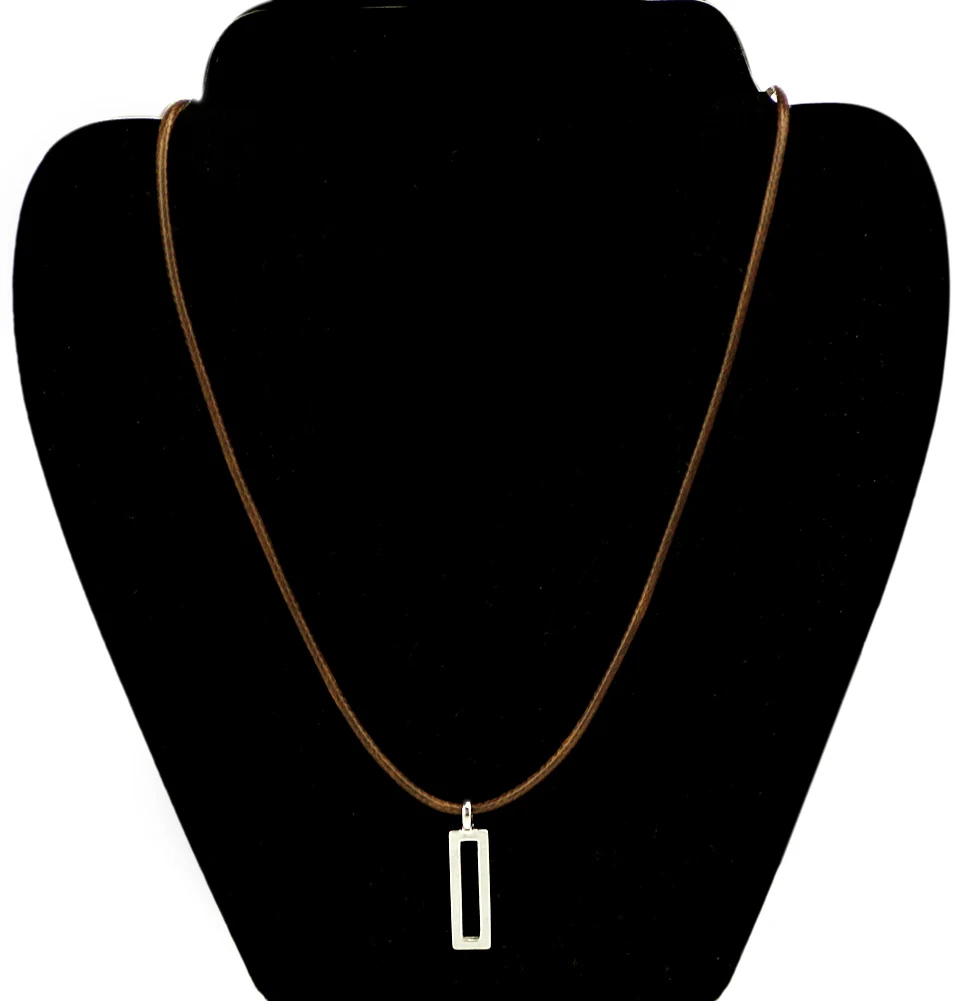 Женская серебряная Геометрическая прямоугольная подвеска с открытым каркасом