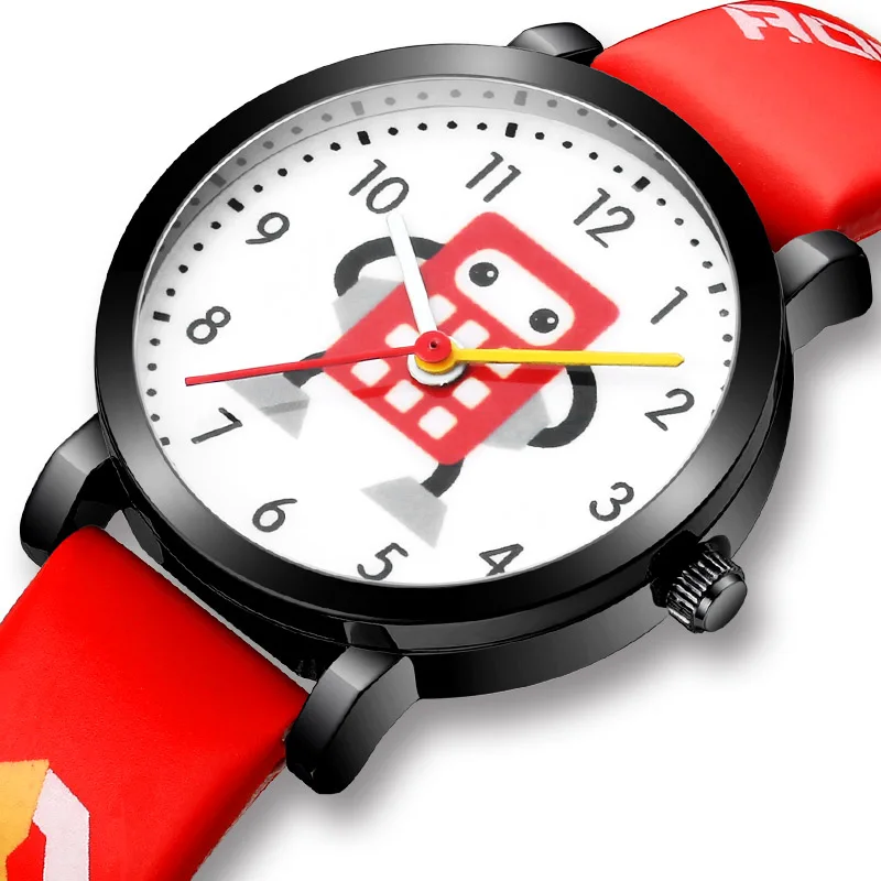Часы Детские Водонепроницаемые из натуральной кожи с мультяшным роботом|Детские