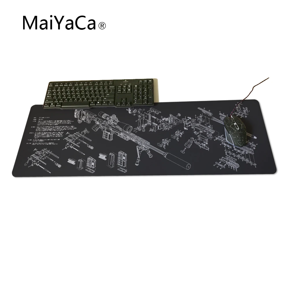 MaiYaCa простой дизайн скоростной пистолет части игровой коврик для Мыши Компьютерный игровой коврик для мыши геймер игровые коврики версия коврик для мыши