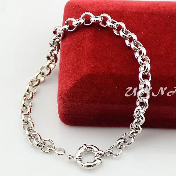 18cm-22cm New Men Women Yellow Bracelet Gold Filled Link Rolo Chain Wholesale Retails Jewelry (NO RED BOX) | Украшения и