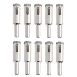 Корончатое сверло с алмазным покрытием, 10 шт., 12 мм, для отверстий, для стеклянной плитки, керамики, мрамора