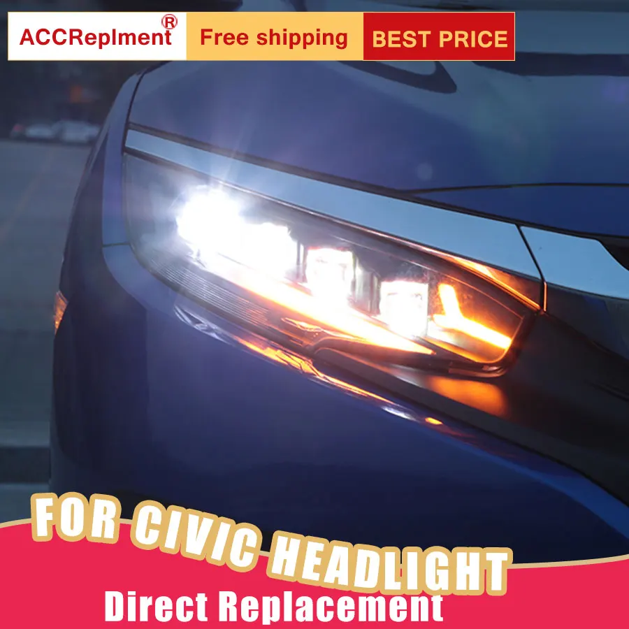 2 шт. светодиодный фары для Honda Civic 2016-2019 Автомобильные ангельские глазки все HID