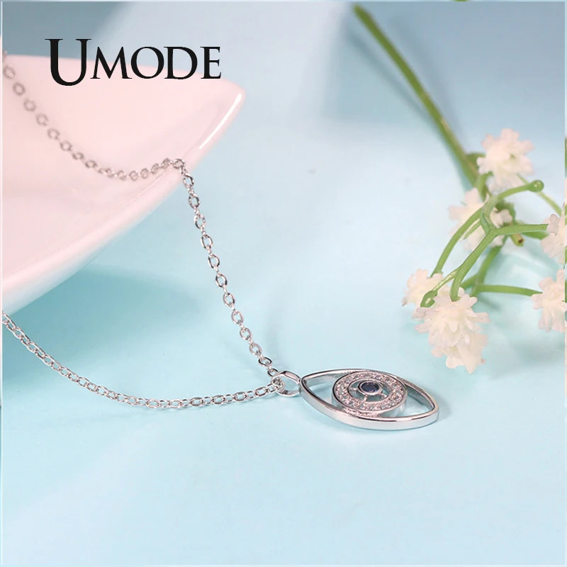 UMODE, Женская цепочка со сглаза, ожерелье, длинное звено, ожерелье чокер, ожерелье s, серебряные ювелирные изделия, аксессуары для женщин, UN0357