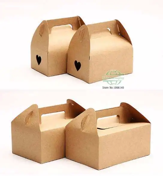 

2 вида, коричневая коробка для торта из крафт-бумаги с ручкой, свадебная бумага, картонная ручная Подарочная коробка, 100 шт./партия, бесплатная доставка