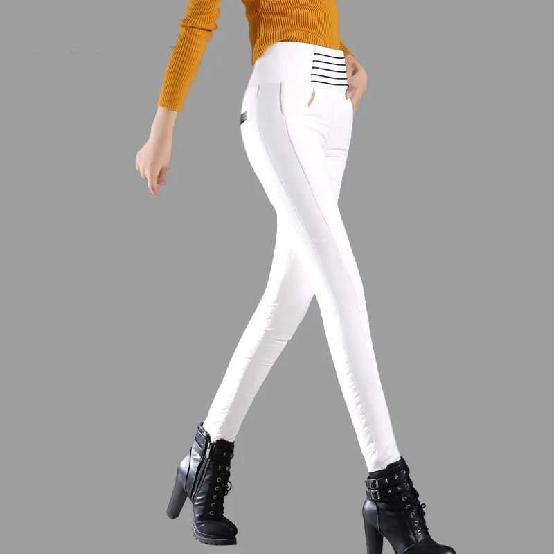 Женские пуховые брюки зимняя верхняя одежда с высокой талией женские тонкие