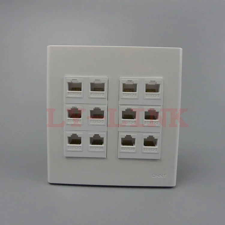 Сетевая настенная пластина 120X120 мм 12 портов CAT5E rj45 Мама мама с поддержкой DIY|network wall