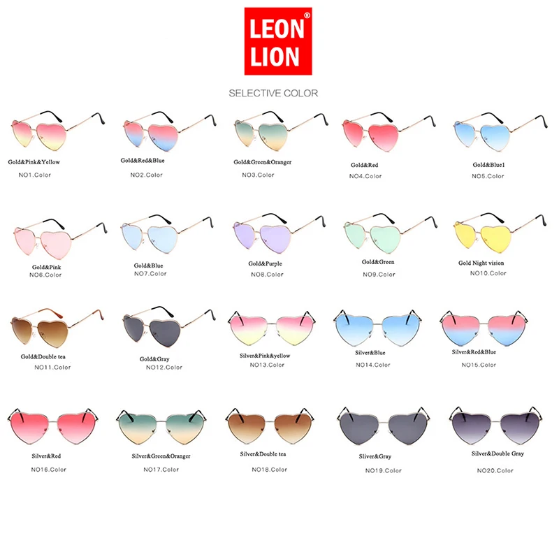 LeonLion Винтажные Солнцезащитные очки в форме сердца женские брендовые дизайнерские градиент цвета конфеты Солнцезащитные очки для улицы вечерние очки Oculos De Sol