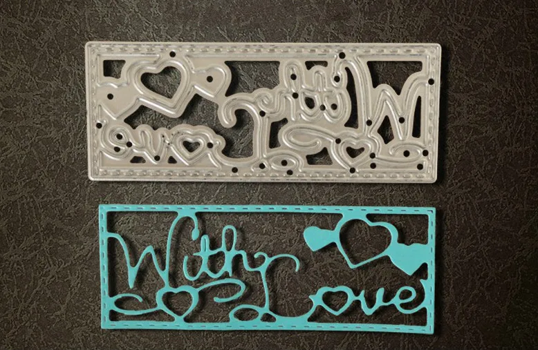 

3*8.3 Metal frame with love Cutting Dies Stencils for DIY Scrapbooking photo album Decorative Embossing DIY Paper Cards