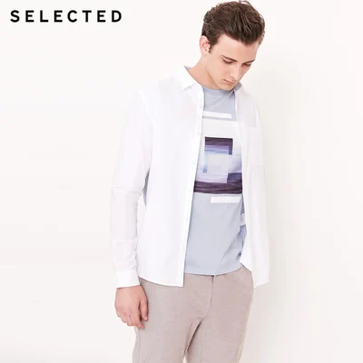 Отборные мужские хлопок Slim Fit полосой сращивания Повседневная рубашка S | 418305526 - Цвет: OPTIC WHITE