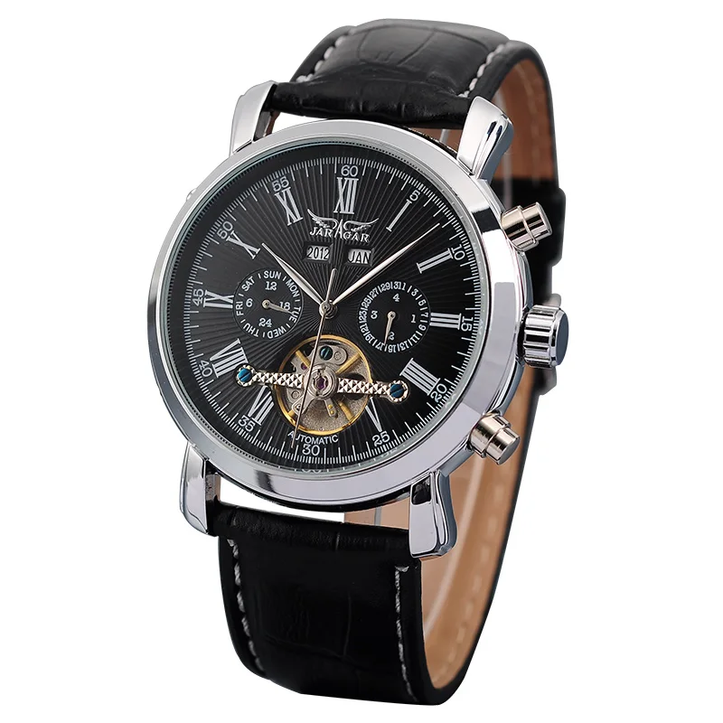 JARAGAR Мужские наручные часы Tourbillon Мужские механические часы Дата Календарь Неделя Месяц многофункциональные наручные часы erkek kol saati