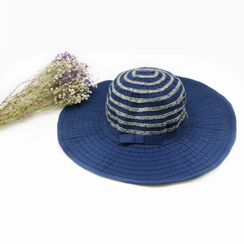 Cruoxibb Лето 2017 г. ВС шляпы для женщин лук узел твердого Hat Casquette УФ защита Beach Sun