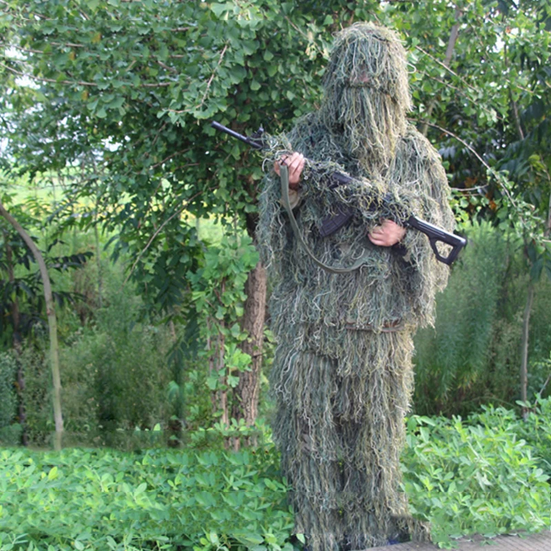 Ghillie Suit Camouflage Clothes Outdoor Hunting Birding Watching Clothing Breathable Jungle for Hunter | Спорт и развлечения