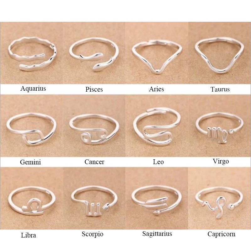 Лучшее качество Знаки зодиака звезды 12 созвездий формы регулируемое открытие 925 пробы серебро для женщин девочек ювелирные изделия подарок