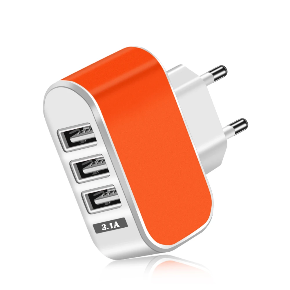 Зарядное устройство USB с 3 портами, 5 В, 2 А, сетевой адаптер питания USB для путешествий, зарядное устройство для телефона европейского стандарта для iPhone 11 Pro Max Xiaomi Mi note 10 Pro, зарядка