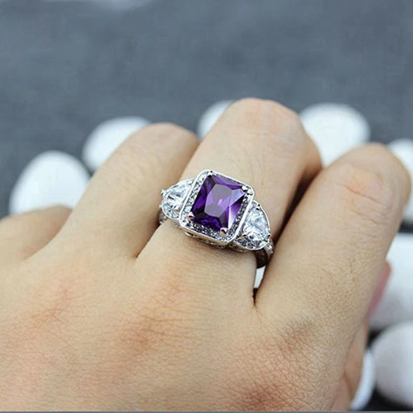 Обручальные кольца flenz Esme для мужчин и женщин милые радужные фиолетовые фианиты