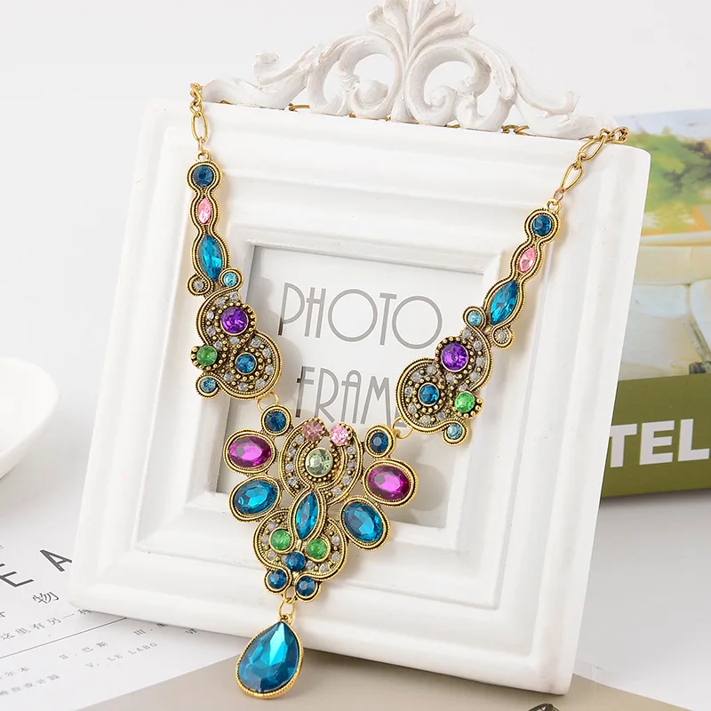 Statement Necklace Crystal Jewelry New Trendy 2018 Long Necklaces Pendants Vintage Gold Chain | Украшения и аксессуары