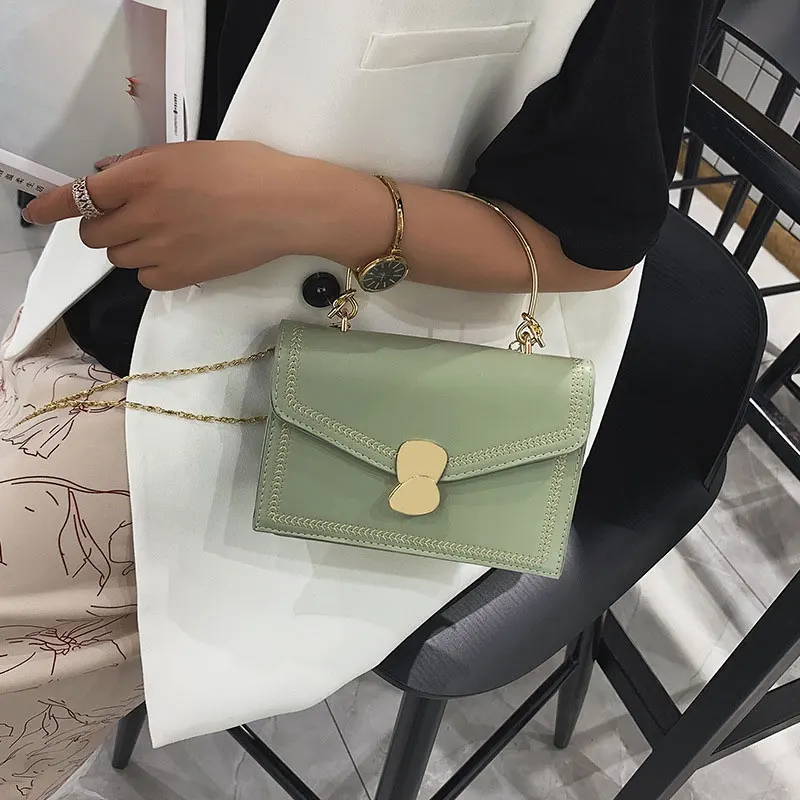 Новый для женщин's одноцветная сумка сумки 2019 плеча курьерские Сумки Мода цепи