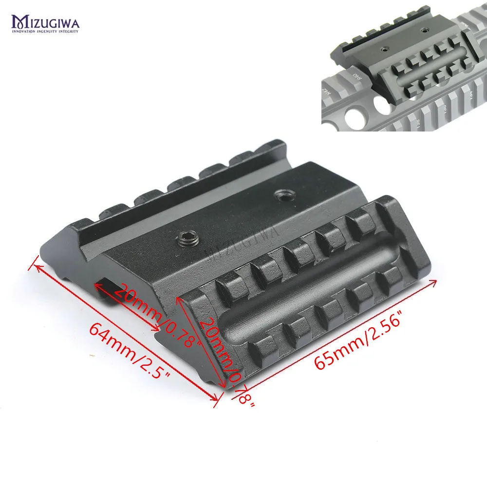 Тактический прицел крепление 45 градусов Смещение плоский топ с двумя боковыми 6