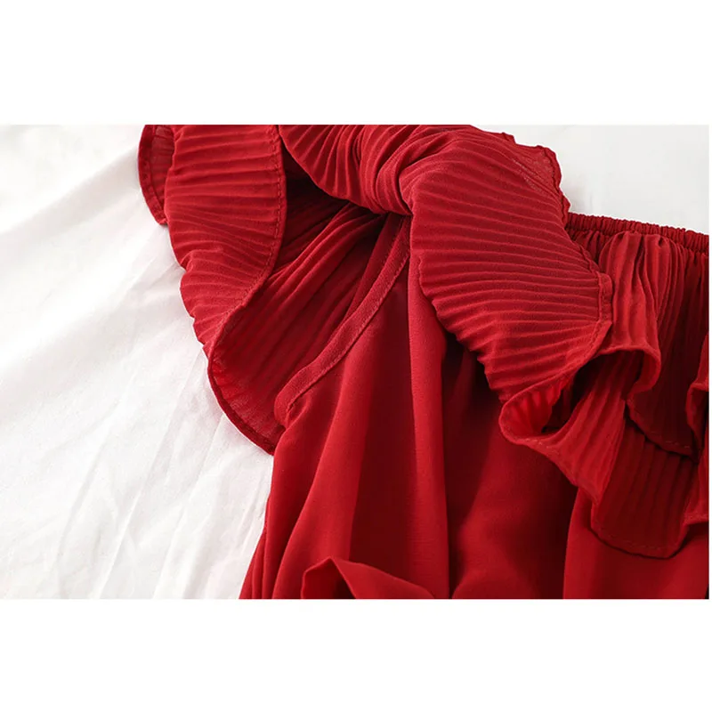 Новый сезон: весна–лето Drawstring шифоновыми оборками Комбинезоны Элегантный с