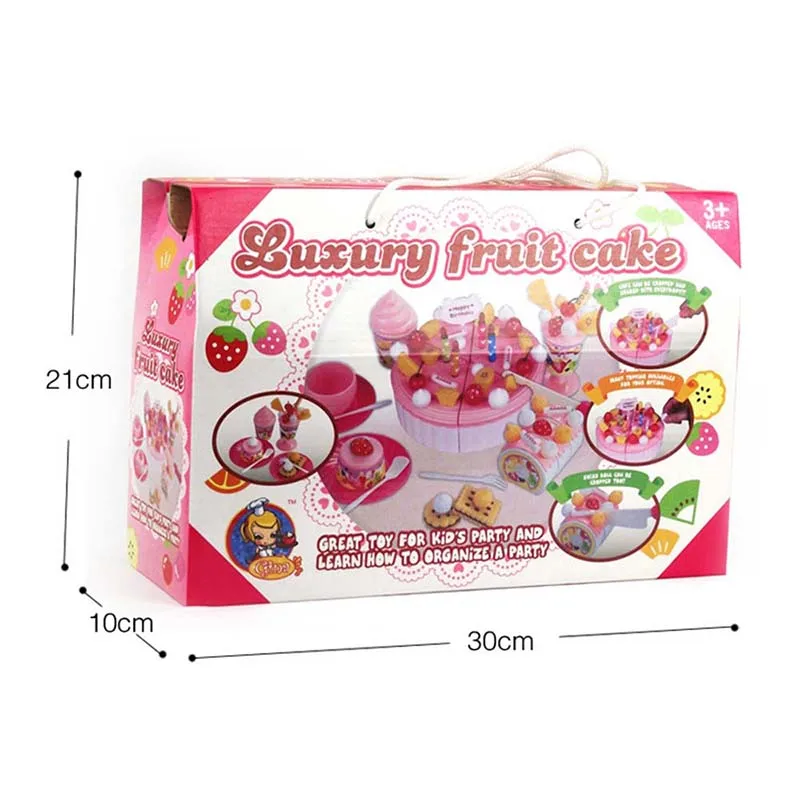 Девочка торт игрушка Моделирование Вырезать кухня набор игра вырезать фруктовый