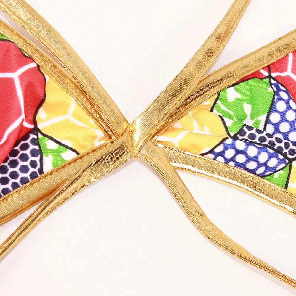 Женский купальник комплект бикини с открытой спиной пуш ап мягкий бюстгальтер