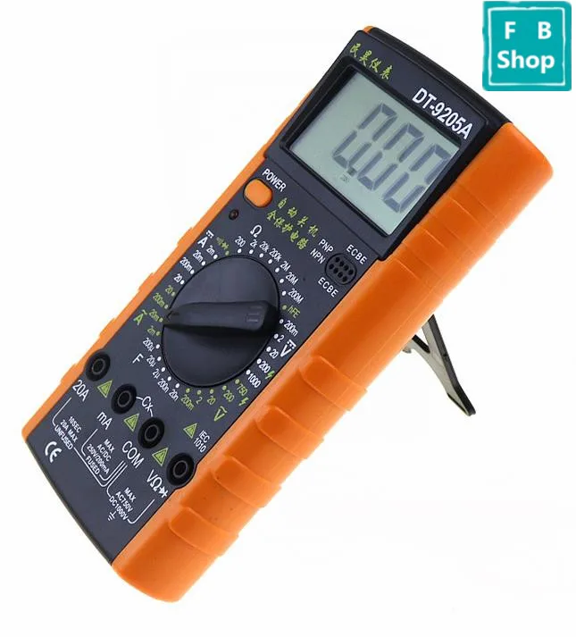 1 шт. DT-9205A цифровой ЖК-дисплей AC/DC Амперметр Сопротивление Емкость тестер мультиметр DT9205A
