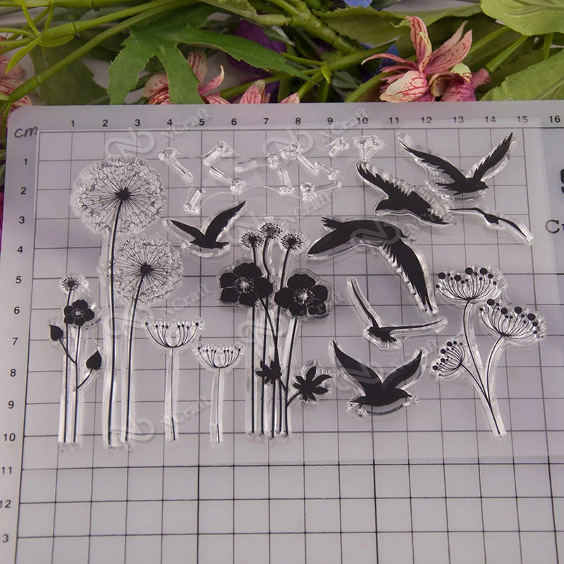 Прозрачный силиконовый штамп Одуванчик/печать для скрапбукинга своими