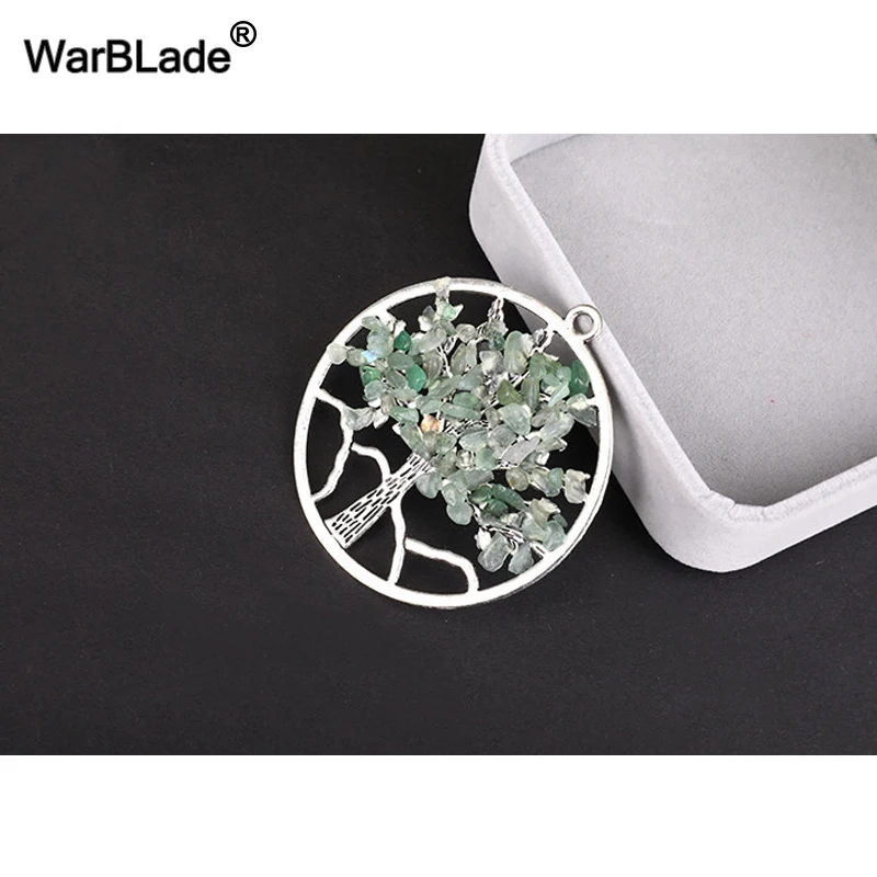 WarBLade 13 видов цветов Радуга 7 Чакра Древо жизни Подвески ожерелье s натуральный камень кристалл мудрости ожерелье в виде дерева жизни для женщин подарок