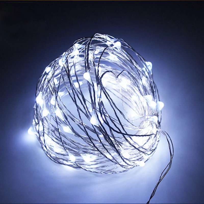 1 шт. медная серебряная проволока светодиодная гирлянда Водонепроницаемая