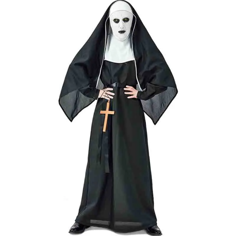 Страшные пары призрак вампиры монашки зомби косплей костюм на Хэллоуин черный
