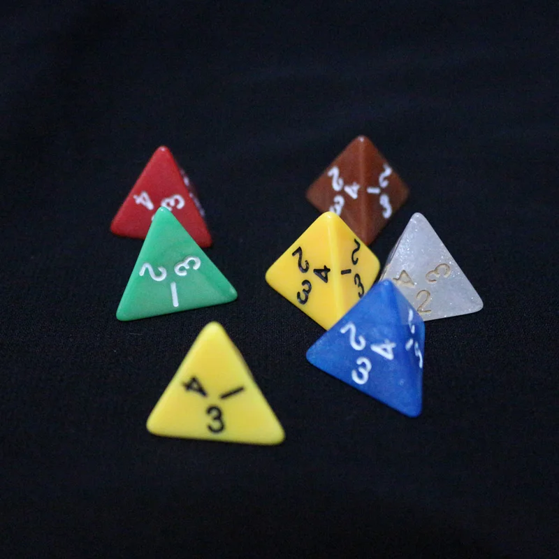 

22 PCS/LOt 11 Colors High Quality 4 Side Dice With Pearlized Effect Dice Sets