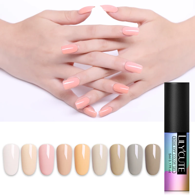 LILYCUTE 6 шт./лот цветная серия Гель-лак замачиваемый УФ-гель для ногтей DIY французский дизайн светодиодный Гель-лак для ногтей Набор для ногтей