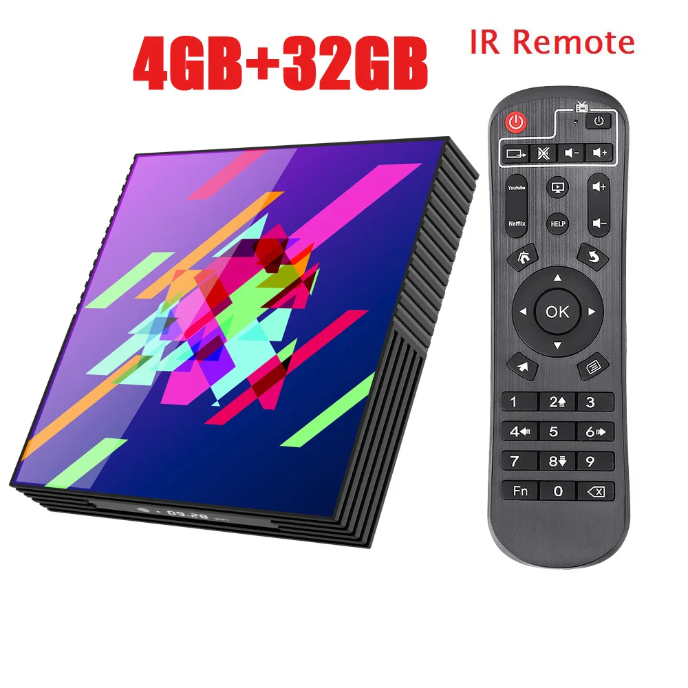 4GB 32GB Приставка ТВ Google Play ТВ приставка Android 9,0 Rockchip RK3318 4 Гб 64 Гб Смарт ТВ приставка Bluetooth 2,4/5,0G WiFi Android ТВ приставка PK H96MAX - Цвет: 4GB 32GB