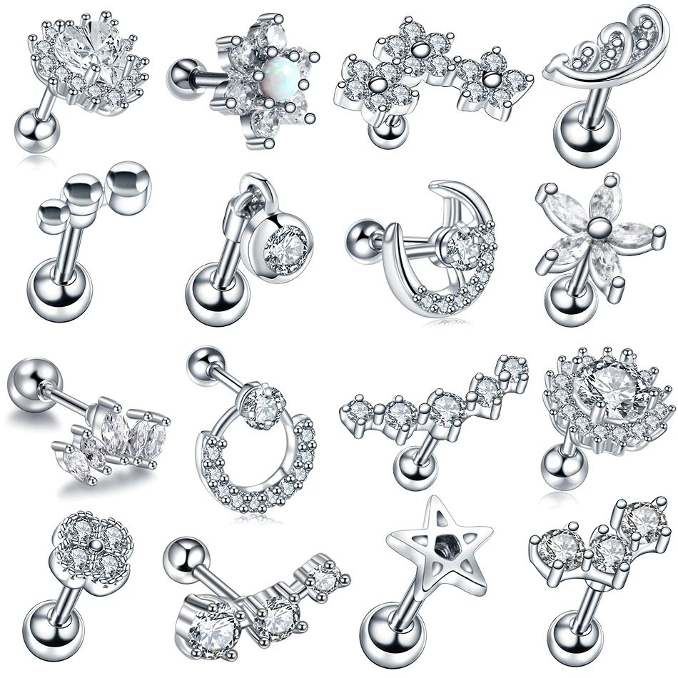 Серьги гвоздики из хирургической стали на Козелок украшения для пирсинга