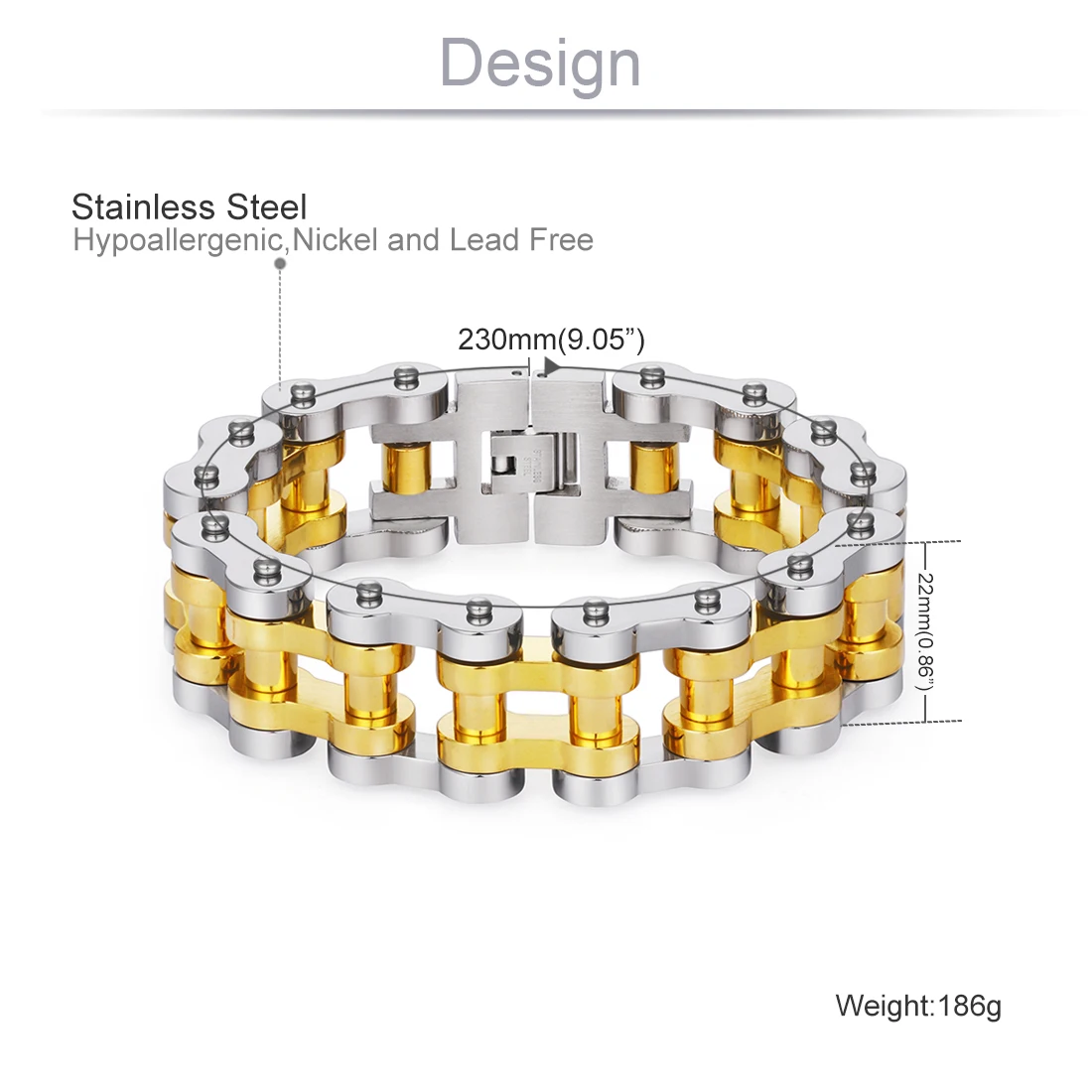 Браслет цепочка из нержавеющей стали для мужчин в стиле стимпанк мотоциклетные