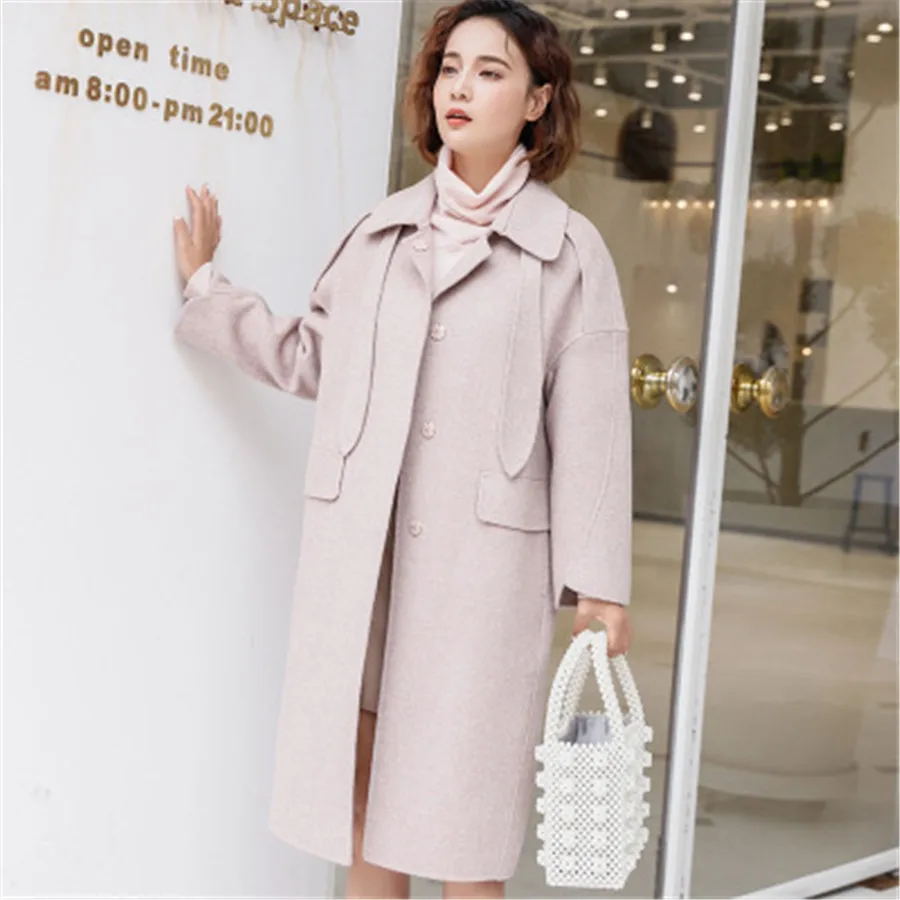 Ins/Новое высококачественное однотонное двустороннее шерстяное кашемировое