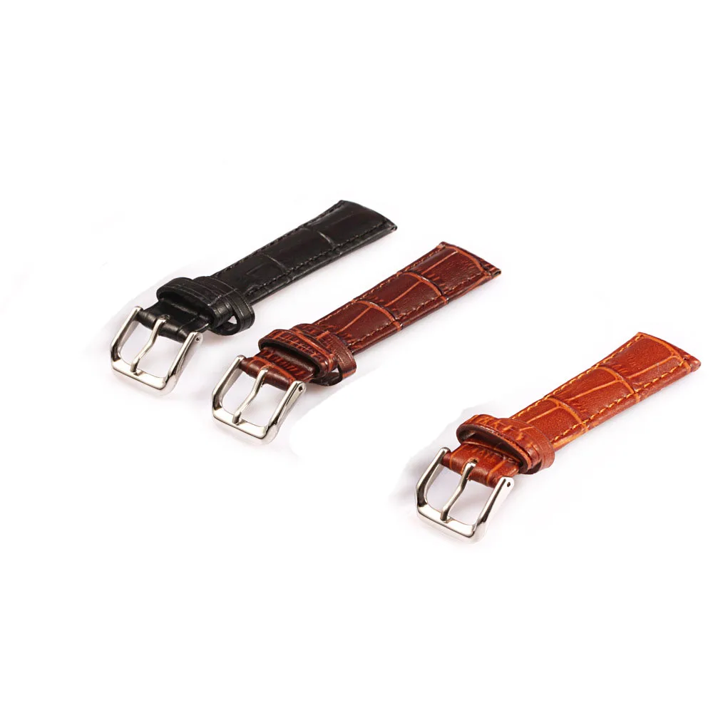 Ремешок из натуральной кожи под крокодила для мужчин и женщин сменный кожаный