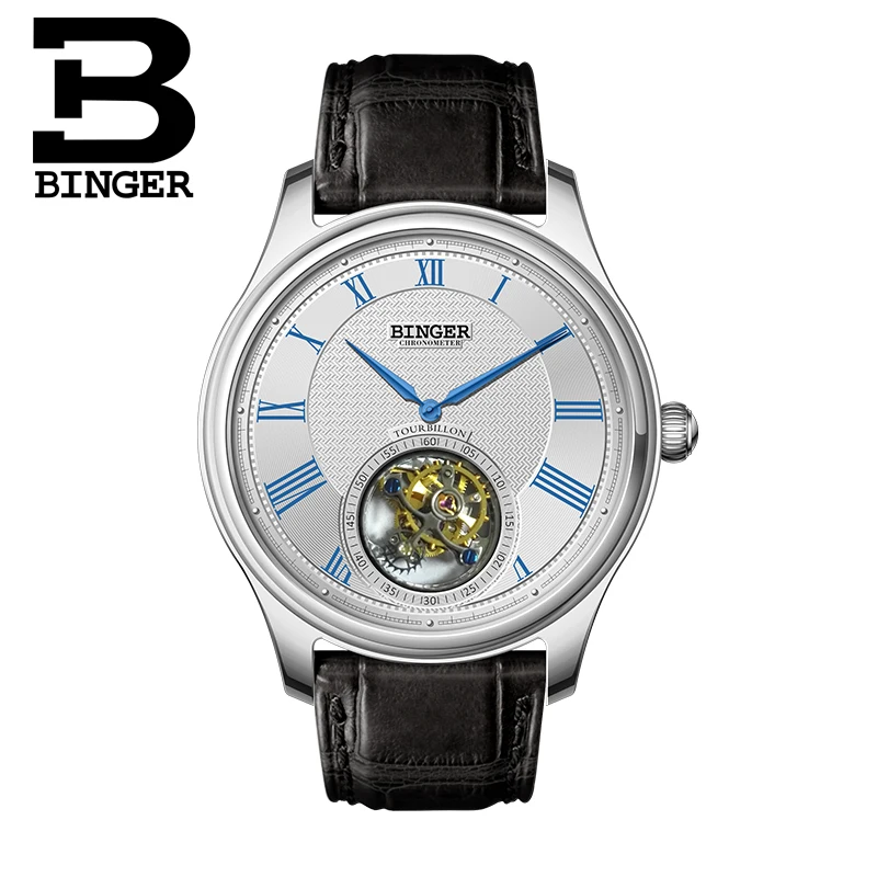Роскошные швейцарские часы BINGER мужские автоматические с чайкой турбийоном