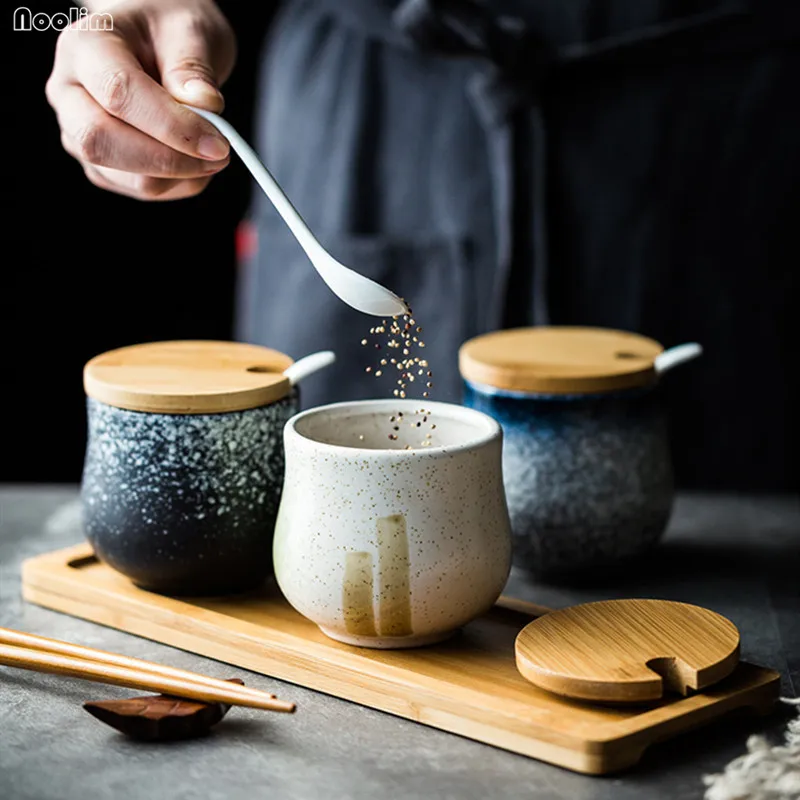 Набор банок для соли и масла в скандинавском стиле керамическая банка приправ