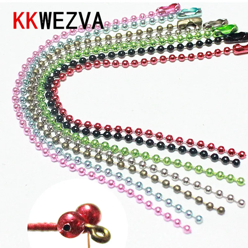 

7pcs/set dia . 2mm colored metal material mini bead chain eyes fish eyes fly fishing lure fly tying materials