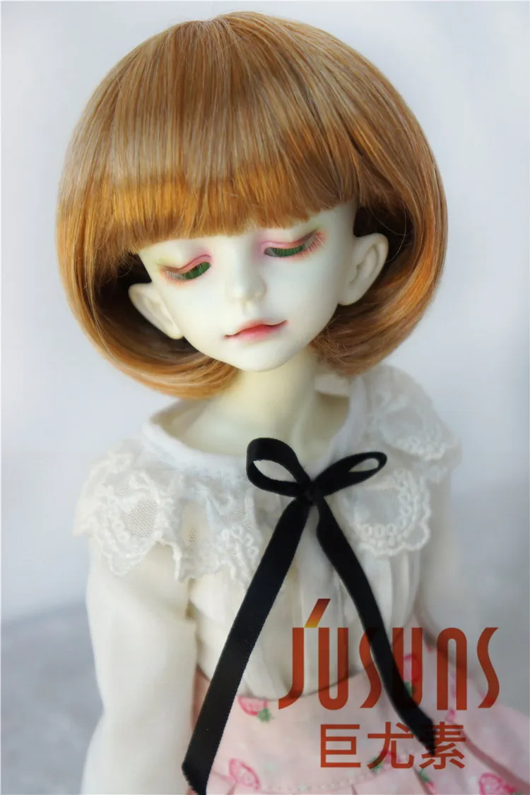 7-8inchBlend Golden JD478 1/4 1/3 милый парик-Боб с полным взрыва BJD парик Размер 7-8 дюймов 8-9 дюймов кукольные волосы высокого качества Модные кукольные парики - Цвет: 7-8inchBlend Golden