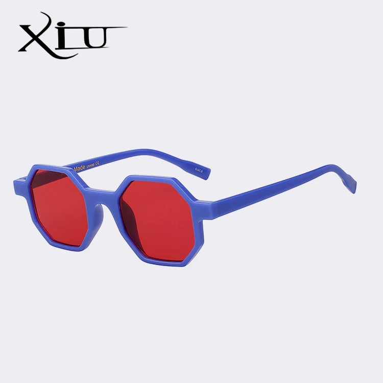XIU Новые многоцветные Ретро Винтажные Suglasses мужские и женские брендовые дизайнерские модные очки Роскошные качественные очки UV400 - Цвет линз: Blue w sea red