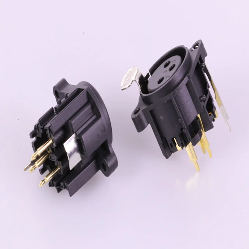 1 пара/2 шт. XLR разъема черного Пластик 3pin мужской/женский Джек Панель Крепление с