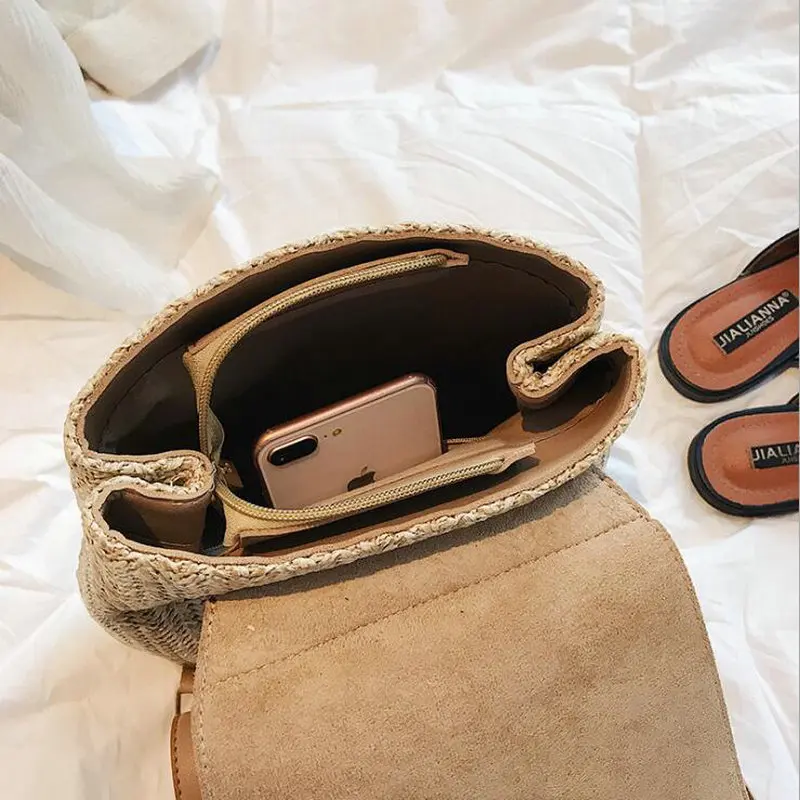 Модная сумка на плечо Женский соломенный рюкзак дорожный рюкзаки школьные сумки