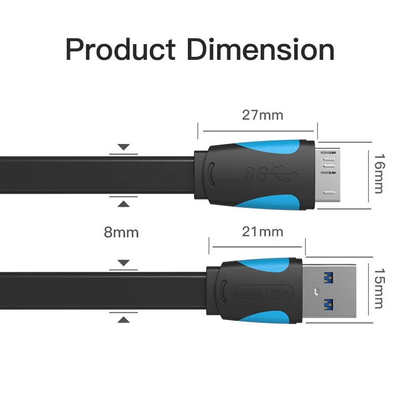 Vention Micro USB 3,0 кабель для передачи данных Micro-B кабель для быстрой зарядки для жесткого диска Galaxy Note 3 Galaxy S5