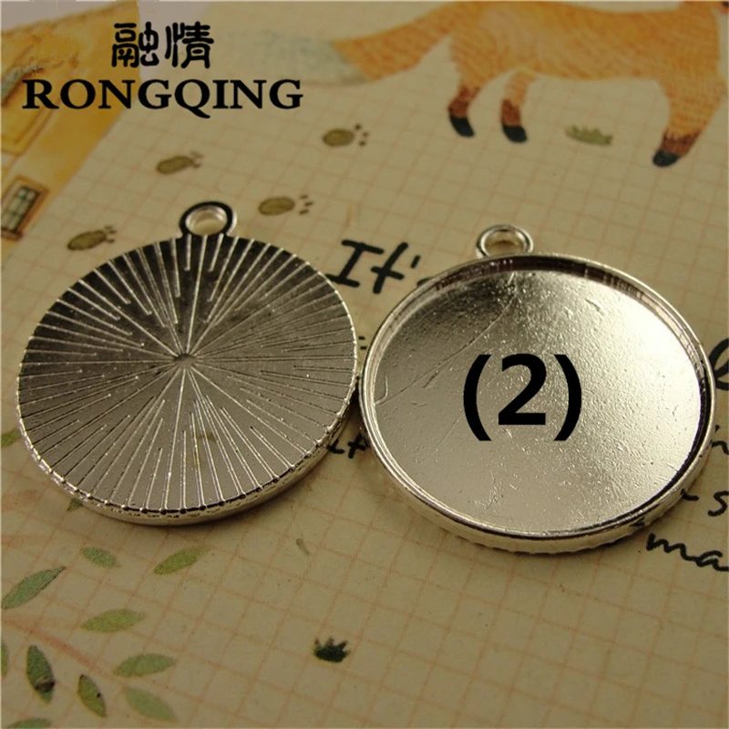 RONGQING 25mm 40pcs/lot 3 colors Circular Retro Tray DIY Accessories Wholesale Craft | Украшения и аксессуары