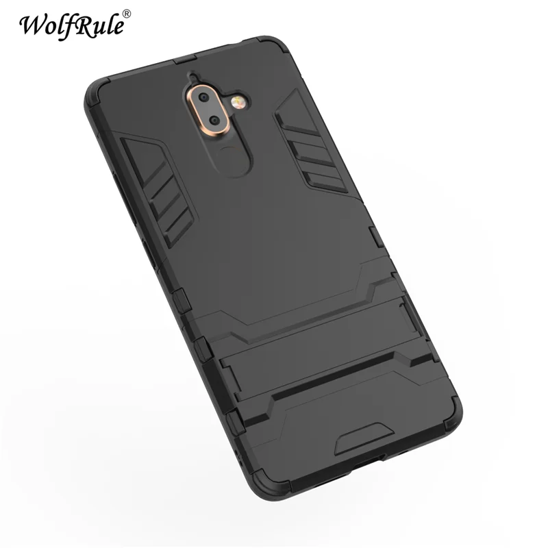 Чехол WolfRule для Nokia 7 Plus мягкий силиконовый + пластиковый чехол с подставкой
